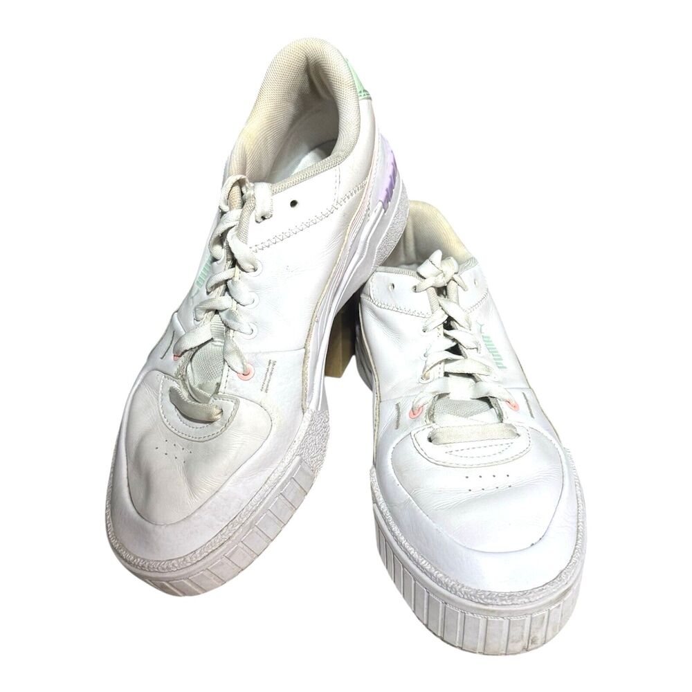 Puma Cali Sport Platform Sneakers in Pastel Mix White Womens Size 9.5